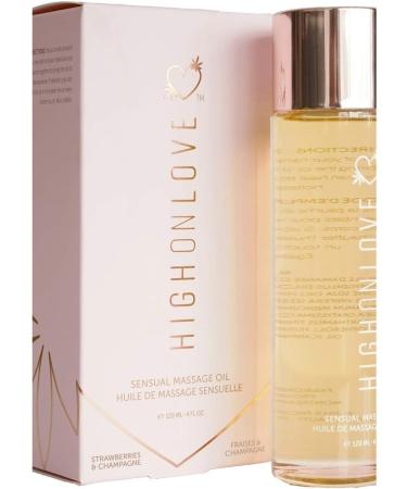 High on Love Sensual Massage Oil - Champagne & Strawberry 286g - International Shipping Available - Buy Online on GoSupps.com