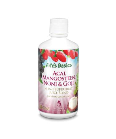 LifeTime Vitamins Life's Basics 4-In-1 Superfruit Juice Blend Acai Mangosteen Noni & Goji 32 fl oz (946 ml)