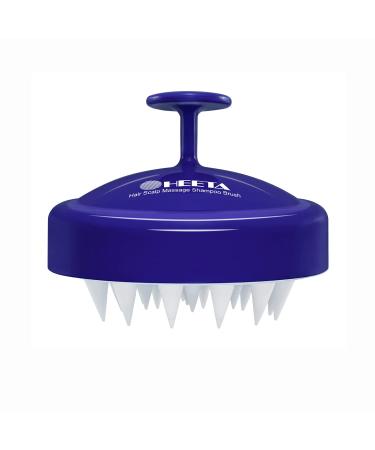 Heeta scalp massage brush for wet and dry hair Gently head massage brush shampoo hair brush with soft silicone head for peeling and head massage blue & white 06-white dark blue