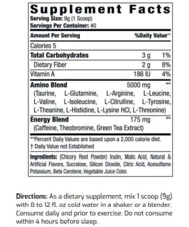 Amino+ Powder - Pre & Post Workout with Caffeine & Green Tea | BCAA Amino Acids | Zero Sugar Low Calorie 40 Servings (Peach Mango) - Boost Energy & Recovery - Buy Online on GoSupps.com
