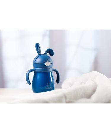 SIECKO Stainless Steel Baby Water Bottle - 9oz Blue | Double Walled Insulated Sippy Cup for Toddlers with Pacifier and Straw Lids - Buy Online on GoSupps.com