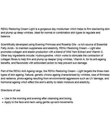 RENU Restoring Cream Light 50ml - Buy Online on GoSupps.com