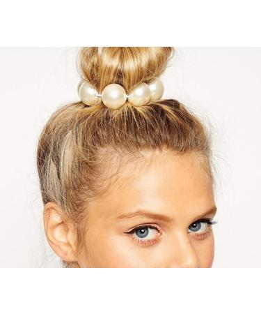 AKOAK Handmade Beaded Pearl Hair Tie - Elegant White Hair Rope for Girls and Ladies - Buy Online on GoSupps.com