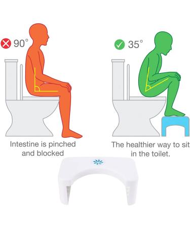 Folding Squatting Toilet Stool - White | Splicable Bathroom Potty Step Stool - Buy Online on GoSupps.com
