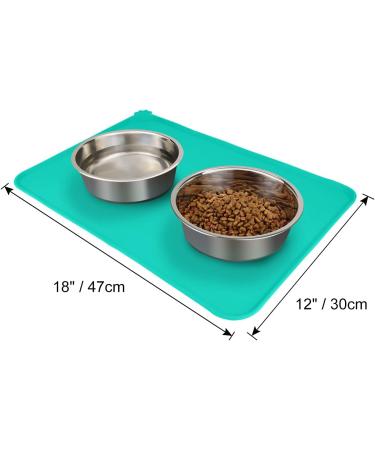Joytale Non-Slip Silicone Bowl Pad for Dogs & Cats - Waterproof 47x30cm Turquoise | International Shipping Available - Buy Online on GoSupps.com