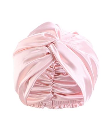 Lenaqueen Silk Night Cap for Women 100% Silk Sleep Cap for Women Hair Silk Night Cap Bonnet with Elastic Band Pink - Buy Online on GoSupps.com