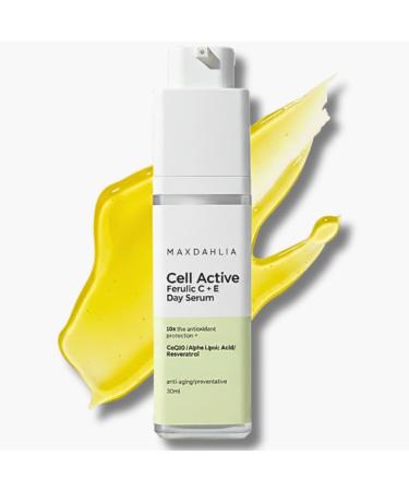 MAXDAHLIA Cell Active Vitamin C Day Serum | 20% Vitamin C + E Ferulic | Brightening Dark Spot Corrector & Anti-Aging | Non-Oxidizing 10x Antioxidant Serum