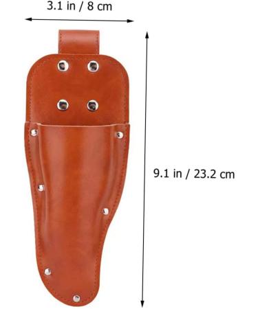 Minkissy 2pc Shear Set Leather Sheath Holder for Hairdressing & Garden Scissors - Durable Salon Pliers Storage Light Brown 23.2x8cm - Buy Online on GoSupps.com