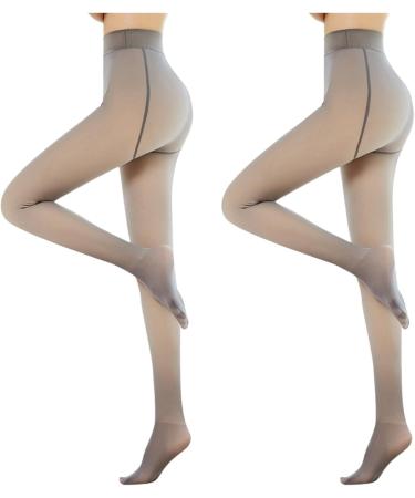 Shop Mjiqing Winter Thermal Pantyhose for Women - Fleece Tights & Leggings 2-Pack in Gray - Buy Online on GoSupps.com