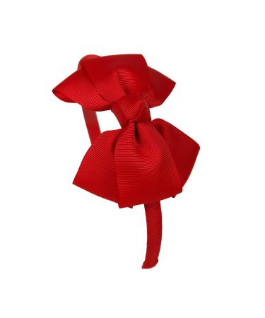 Shemay Fashion Solid Grosgrain Ribbon Hair Bows and Headbands for Toddlers Girls Kids  Red  One Size