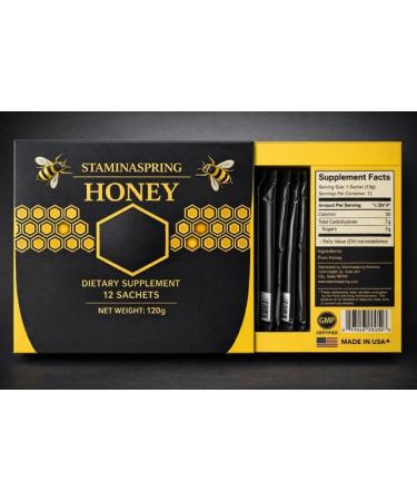 New Stamina Spring Honey (12 Single-Serve Honey Sachets) bl