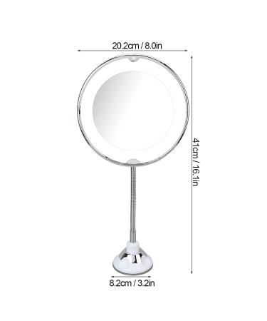 8 Inch Adjustable Suction Cup Makeup Mirror 10X Magnification with LED Light - Cordless Bathroom Mirror for Home Makeup - Ideal for Women and Men - Buy Online on GoSupps.com