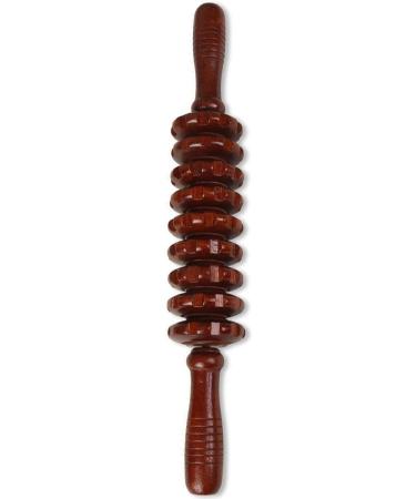 Appoo Wooden Massageroller Stick - 9-Roll Anti-Slip Multi-Purpose Massage Tool for Neck Shoulders Abs Arms Thighs & Legs - Perfect for Lymphatic Massage - Buy Online on GoSupps.com