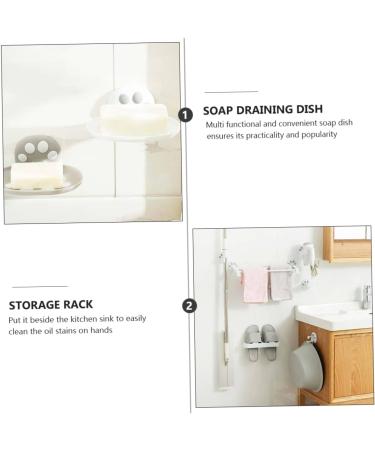 Amosfun 2 Pcs Box Soap Box Soap Rack Shower Soap Holder Shower Basket Soap Dish Soap Storage Soap Holder Bathroom Soap Draining Dish Hygiene Plastic Storage Rack White Wall-mounted - Buy Online on GoSupps.com