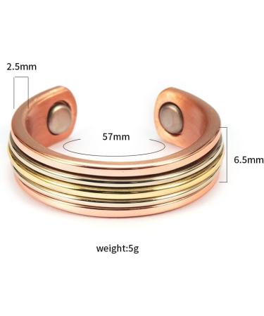 EnerMagiX Tri Tone Magnetic Copper Rings for Women | 4 Magnet Jewelry | Women's Day Gift - Buy Online on GoSupps.com