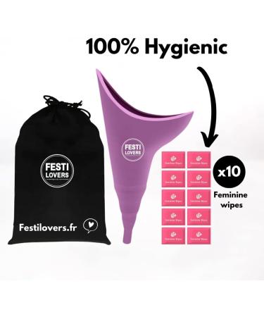 Fixed Waterproof Urinal for Women - Portable Pink Toilet Solution with Hygiene Cloths for Outdoor Festivals & Travel - Buy Online on GoSupps.com