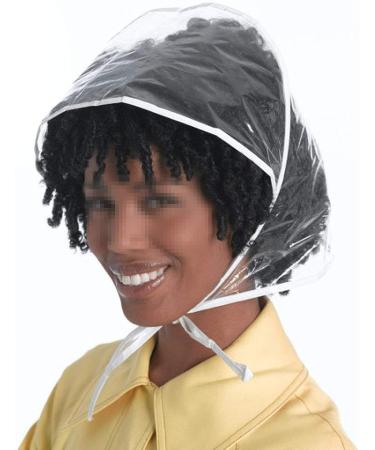 SelfTek 2 Pcs Rain Bonnet with Visor - Waterproof Clear Plastic Rain Hats for Women Lady, White - Buy Online on GoSupps.com