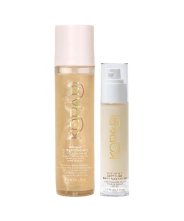 Kopari Sunglaze Sheer Setting Mist Sunscreen SPF 50 & Sun Shield Soft Glow Daily Face SPF 30