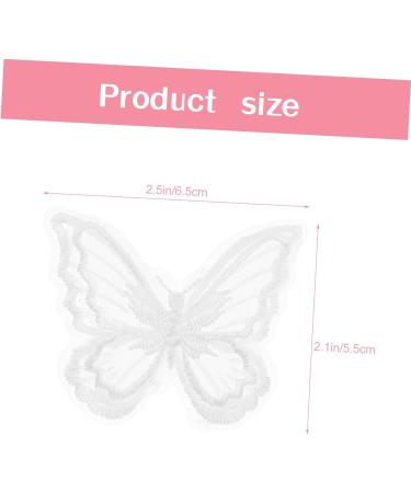 VILLCASE 60 Pcs Double Embroidered Butterfly Clothing Embroidery Cloth Sticker Jewel Stickers Flower Decorations Clear Hair Clips Wedding Ceremony Decorations Organza 3d Lace White Supplies - Buy Online on GoSupps.com