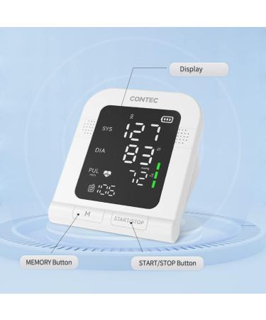 Buy CONTEC08C Automatic Upper Arm Blood Pressure Monitor - Irregular Heartbeat & Hypertension Detector LED Display 200 Sets Memory No Battery Adult Cuff (8.7-13in) - International Shipping Available - Buy Online on GoSupps.com