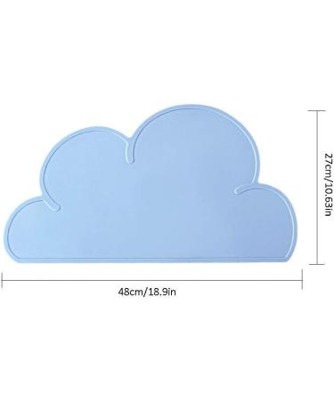 2 PCS Kids Non-Slip Silicone Cloud Placemats - Heat Resistant Baby Feeding Plates | Portable & Travel-Friendly Tableware for Toddlers & Infants - Light Blue - Buy Online on GoSupps.com
