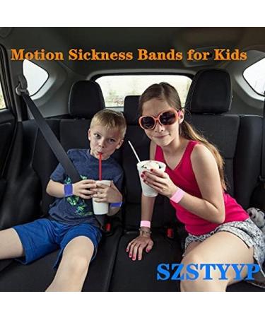 SZSTYYP Kids Motion Sickness Relief Bands - Pink/Blue Anti-Nausea Wristbands for Car Travel - Buy Online on GoSupps.com
