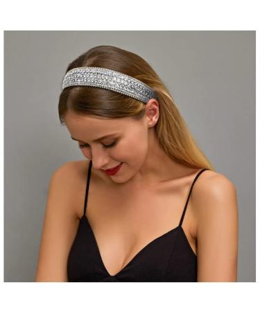 WOVOWO Rhinestone Headband - Sparkly Crystal Diamond Hair Accessories for Women, Non Slip Fashion Bling Head Band - White - Buy Online on GoSupps.com