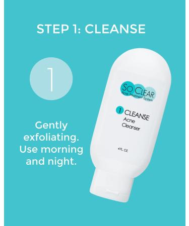 So Clear Daily 3 Step Acne Treatment System | Benzoyl Peroxide - Cleanse Protect & Repair | 30 Day Kit - Fight Acne Fast Ships Internationally - Buy Online on GoSupps.com
