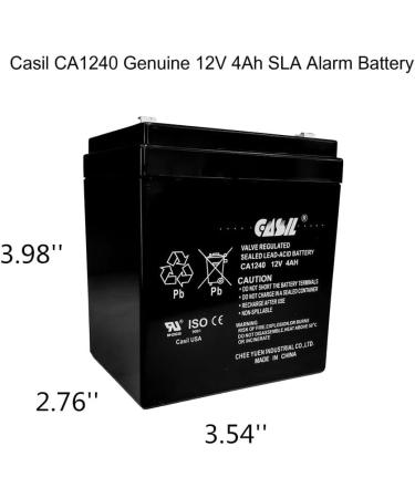 Casil CA-1240 12V 4AH SLA Replacement Battery for Alarm Control System - 1 Pack - Buy Online on GoSupps.com