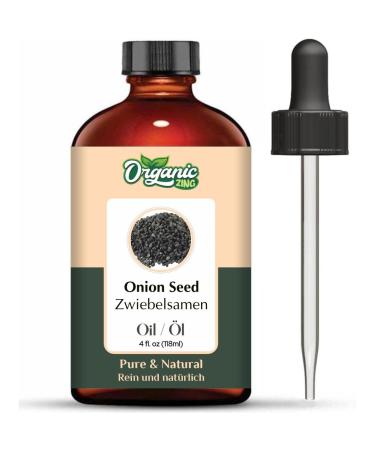 ORGANIC ZING Organic Zing Onion Seed Oil (Allium Cepa) - Pure Natural Transportation Oil for Hair Care and Skin Care - 4 oz