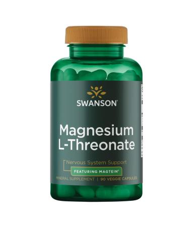 Swanson Magnesium L-Threonate - Mineral Supplement Promoting Nervous System Health - May Support Cognitive Health Learning & Memory - (90 Veggie Capsules) - Buy Online on GoSupps.com