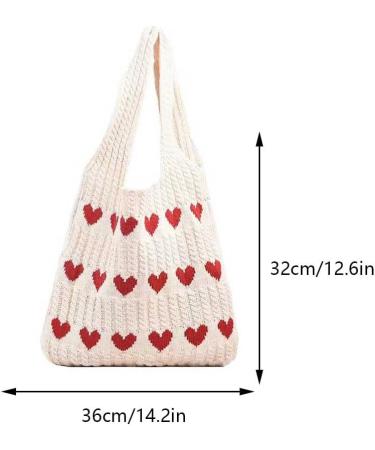 Buy Lovehomily Women's Color Blocked Crocheted Shoulder Bag - Light Large Capacity Handbag with Top Handle & Pendulum Pocket in Apricot | International Shipping Available - Buy Online on GoSupps.com