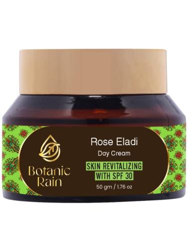 Botanic Rain Natural Face Moisturizer With SPF 30  Ayurvedic Vegan Organic Face Moisturizer With SPF With Rose & Eladi For Every Skin Type