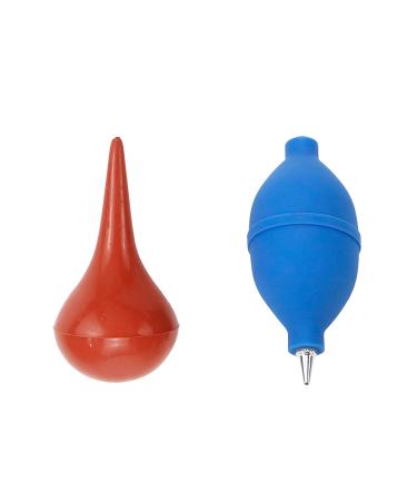 Savagrow 2pcs Ear Syringe Bulb Silicone Ear Washing Blowing Dust Squeez Ball (Red & Blue)