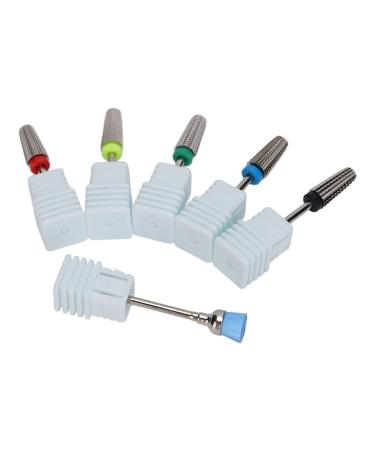 Nail Drill Bit Multifunctional Nail Drill Bit Set Nail Drill Bits Multifunctional Nail Drill Bits Tungsten Steel 5 in 1 Nail Polishing Grinding Head Manicure Tool (Silver)