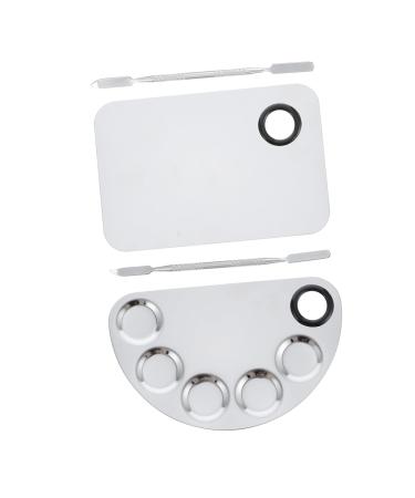 2 Stainless Steel Makeup Painting Palettes Makeup Tool Watercolor Paint Palettes Art Paint Palettes Nail Art Tool Supply Color Palettes Manicure Palettes Nail Art Mixing Plates