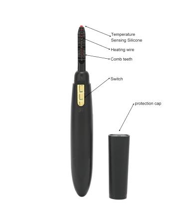 Heated Eyelash Curler for Women - Professional Quick Heating & Long Lasting Battery Powered Tool (Black - Buy Online on GoSupps.com