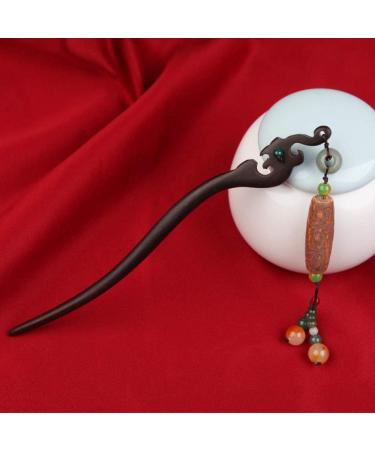 Wooden Hair Sticks - Retro Asian Hair Forks & Distressed Bodhi Pearls | Ethnic Jewelry Accessories for Long Hair - Buy Online on GoSupps.com