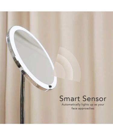eLimko Large 8.5 Lighted Makeup Mirror with 5X Magnifying Mirror - LED Cosmetic Vanity Mirror with Smart Touch Sensor, Adjustable Brightness, Rechargeable USB - Cordless - Buy Online on GoSupps.com
