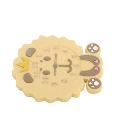Cartoon Animal Alarm Clock Shaped Teething Toy Gum Relief Silicone Teething Toy for 0 to 12 Months Old Baby
