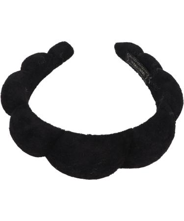 Verdant Touch Puffy Spa Headband Terry Cloth Padded Face Wash Makeup Remover for Skin Care Face Washing Black - Buy Online on GoSupps.com