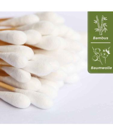 Bluefox Bamboo Cotton Swabs - 800 Biodegradable Vegan Ear Sticks | Eco-Friendly Q Tips | Sustainable Cotton Buds Plastic-Free & Compostable - Buy Online on GoSupps.com