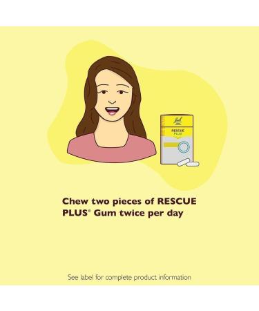 Bach RESCUE PLUS Gum Natural Mint Flavor - Stress & Tension Relief with L-Theanine and Vitamin B5 - 10 Pack - Buy Online on GoSupps.com