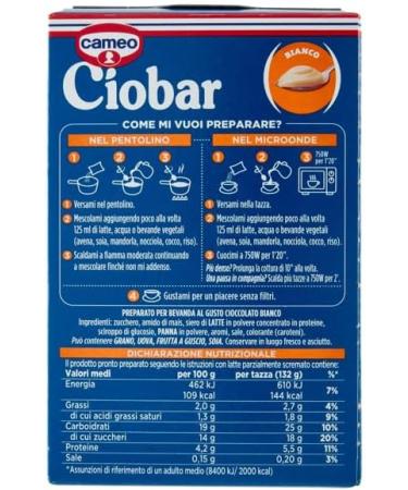 CAIYA Cameo Ciobar White Hot Chocolate Mix Dense and Creamy White Chocolate Box with 5 Sachets (105g) - Buy Online on GoSupps.com