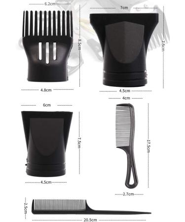 1 Set 5PCS Hair Dryer Nozzle Plastic Salon Hair Dryer Nozzle Concentrator Replacement Blow Flat Hair Drying Nozzle Professional Hairdressing Styling Tool Black - Buy Online on GoSupps.com