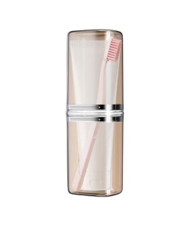 DTAIGOU travel toothbrush box travel toothbrush holder |Toothbrush boxing holder for on the go portable toilet article carrier container toothbrush organizer cup for camp outdoor excursion Light coffee