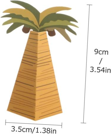 HOMSFOU 20pcs Boxes Coconut Palm Box Cookie Containers Gift Boxes Luau Party Bags Candy Containers Snack Birthday Treat Case Packaging Boxes Wedding Party Favors Paper Biscuit Hawaii - Buy Online on GoSupps.com