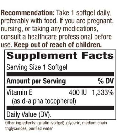 E-400 Softgels with d-alpha Tocopherols - 100 Count - Buy Online on GoSupps.com