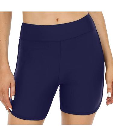 Plus Size Women's Swimming Trunks - Transparent Bikini Beach Shorts & Boards Shorts in Dark Blue XL - Buy Online on GoSupps.com