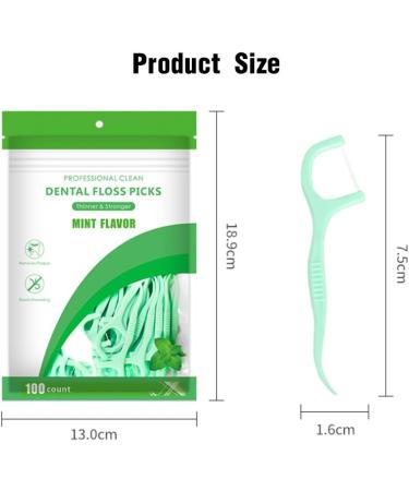Ustnir Tooth Flap Sticks - 100 Dental Floss Picks for Whiter Teeth | Mint Flavor Fresh Breath Interdental Cleaning Disposable Tooth Cleaners - Buy Online on GoSupps.com